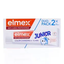 ELMEX Junior - Dentifrice Anti-Caries Color Changing 6-12 ans lot 2 x 75ml
