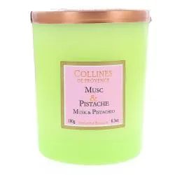 COLLINES DE PROVENCE Bougie Parfumée Musc et Pistache 180g