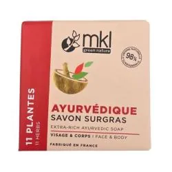 MKL Savon De Marseille Solide Surgras Ayurvédique aux 11 plantes 100g