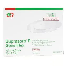 LOHMANN & RAUSHER Suprasorb P SensiFlex Pansement Hydrocellulaire Siliconé x10 7,5 x 9,5 cm multisite border lite