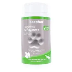 BEAPHAR Lingettes nettoyantes pour les pattes, pelage, yeux et oreilles x100 lingettes