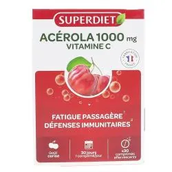 SUPERDIET Acérola 1000mg Vitamine C 30 comprimés effervescents