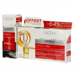 VICHY Dercos aminexil pro traitement anti-chute femme 18 ampoules + shampooing énergisant 200ml OFFERT