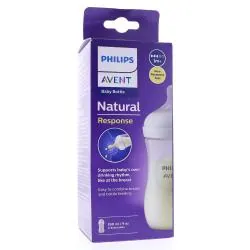 AVENT Biberon Natural response biberon tétine silicone +1mois 260ml transparent