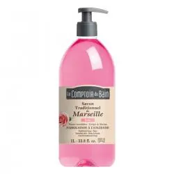 LE COMPTOIR DU BAIN Savon liquide de marseille rose flacon 1l