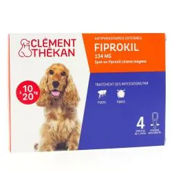 CLEMENT THEKAN Fiprokil chien 10-20kg 4 pipettes de 1.34ml