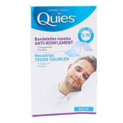 QUIES Bandelettes nasales anti-ronflement transparentes petites boite de 24