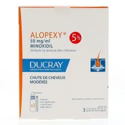 DUCRAY Alopexy 5 % solution pour application cutanée 3 flacons de 60 ml