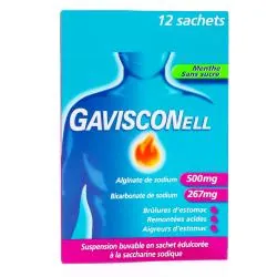 Gavisconell menthe sans sucre boîte de 12 sachets-doses