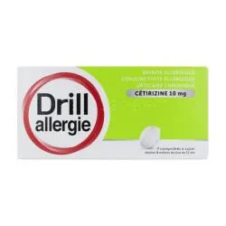 DRILL ALLERGIE CETIRIZINE 10mg boîte de 7 comprimés