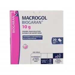 BIOGARAN Macrogol 10g boîte de 20 sachets-doses