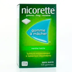 NICORETTE Menthe fraîche 2 mg sans sucre boîte de 105 gommes