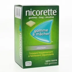 NICORETTE 2 mg sans sucre boîte de 105 gommes
