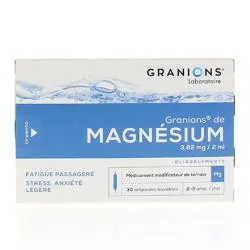 GRANIONS Oligoéléments - Magnésium 3,82 mg/2 ml boîte de 30 ampoules