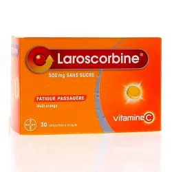 Laroscorbine 500 mg sans sucre flacon de 30 comprimés