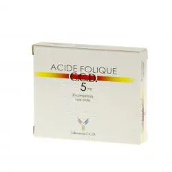 LABORATOIRE CCD Acide folique 5 mg boîte de 20 comprimés