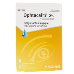 Ophtacalm 2 % boîte de 10 récipients unidoses