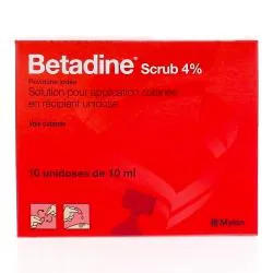 MYLAN Bétadine scrub 4 % boîte de 10 récipients unidoses