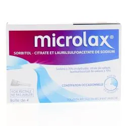 Microlax sorbitol citrate et laurilsulfoacetate de sodium boîte de 4 récipients unidoses