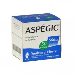 Aspégic 500 mg boîte de 30 sachets-doses