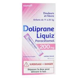 DOLIPRANE Liquiz 200mg sans sucre 12 sachets