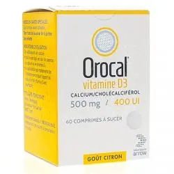 Orocal vitamine d3 500 mg/400 u.i. boîte de 60 comprimés