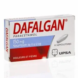 Dafalgan 150 mg boîte de 10 suppositoires