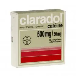 Claradol caféine 500 mg/50 mg effervescents boîte de 16 comprimés