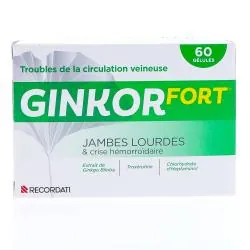 GINKOR Fort - jambes lourdes et crise hémorroïdaire boîte de 60 gélules