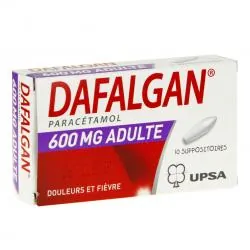 Dafalgan adultes 600 mg boîte de 10 suppositoires