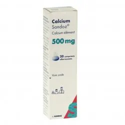 Calcium sandoz 500 mg tube de 20 comprimés
