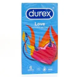DUREX Préservatifs Love - Préservatifs Lubrifiés - Boite De 6 Préservatifs