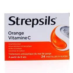Strepsils orange vitamine C boîte de 24 pastilles à sucer