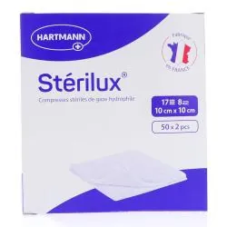 STERILUX ES Compresse de gaze stérile 10cm x 10cm boîte de 50