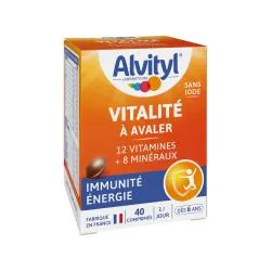 ALVITYL Vitalité - Comprimés vitamines et minéraux goût chocolat 40 comprimés