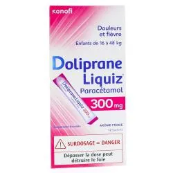 DOLIPRANE LIQUIZ 300mg sans sucre 12 sachets