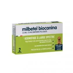 BIOCANINA Vermifuge - Milbetel petit chien/chiot comprimés sécablesx2