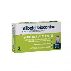 BIOCANINA Vermifuge - Milbetel chat comprimés pelliculés x2