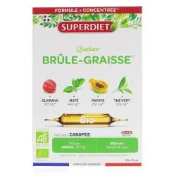 SUPERDIET Quatuor brule graisse bio 20 ampoules de 10ml boîte de 20 ampoules