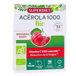 SUPERDIET Acérola 1000 vitamine C bio boîte de 24 comprimés