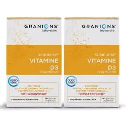 GRANIONS Les essentiels - Vitamine D3 10µg gélules végétales 60 x 2