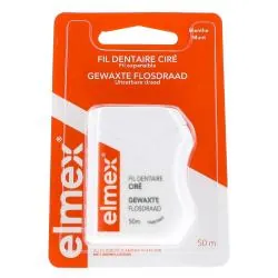 ELMEX Fil dentaire ciré goût menthe 50m