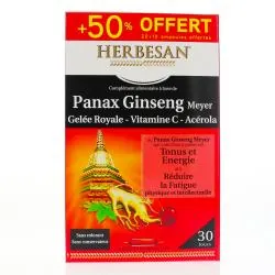 HERBESAN Panax Ginseng gelée royale tonifiant 30 ampoules 15ml