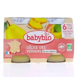 BABYBIO Fruits - Petits pots Délice des vergers dès 6 mois 2x130g