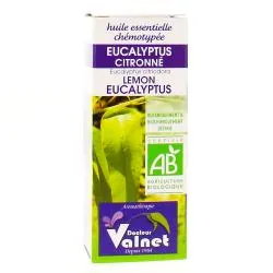 DOCTEUR VALNET Huile essentielle chémotypée d'Eucalyptus citronné bio flacon 10 ml