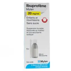 MYLAN Ibuprofene enfants et nourrissons sans sucre suspension buvable 20mg/l
