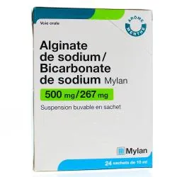 MYLAN Alginate de sodium / bicarbonate de sodium 500mg / 262mg suspension buvable 24 sachets de 10ml