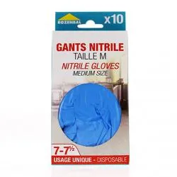 ROZENBAL Gants nitrile usage unique boîte de 10 taille m