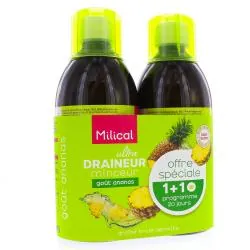 MILICAL Draineur ultra goût ananas lot de 2 flacons 500ml
