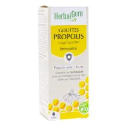 HERBALGEM Gouttes au propolis large spectre Immunité bio 15ml